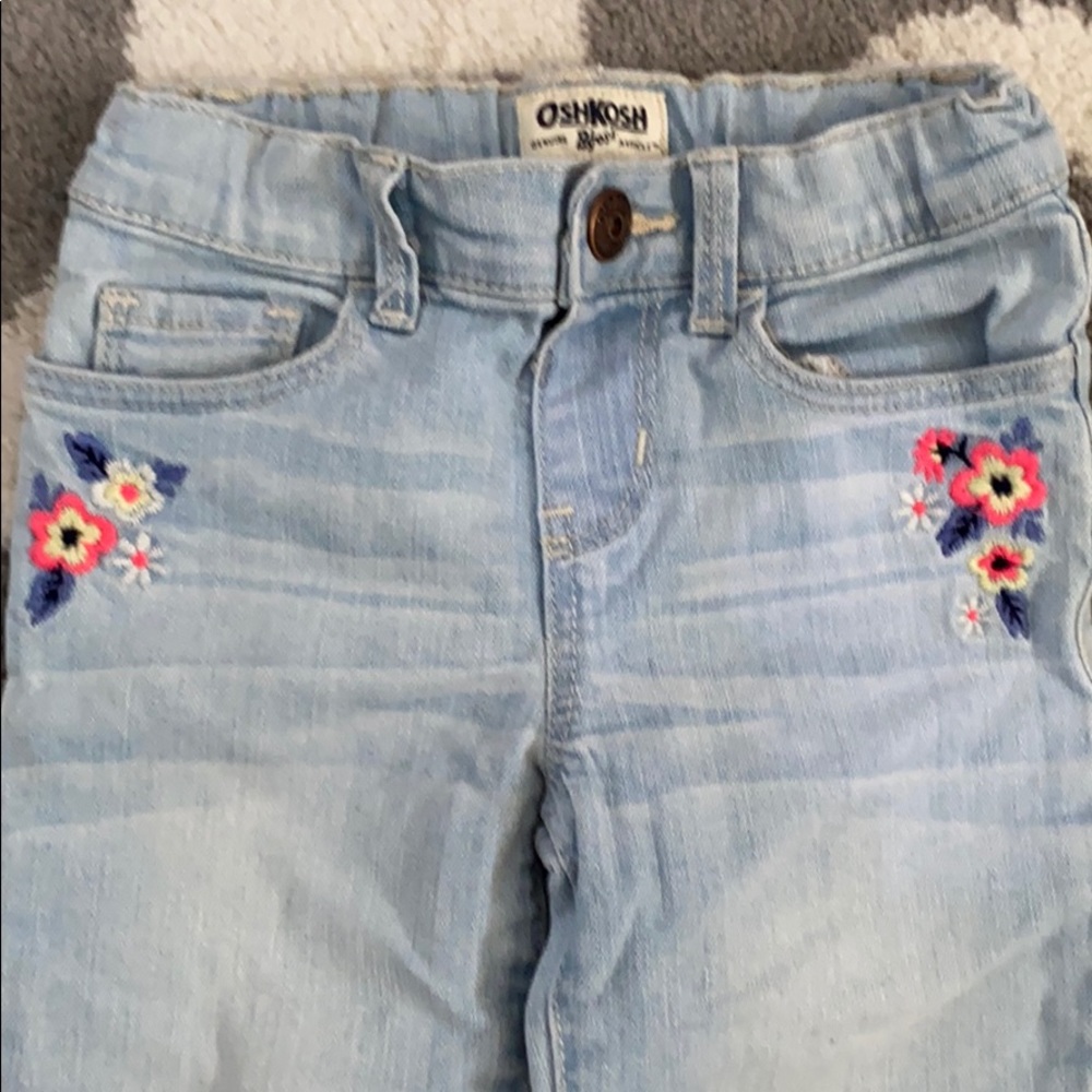 Toddler size 3T Floral embroidered skinny jeans
